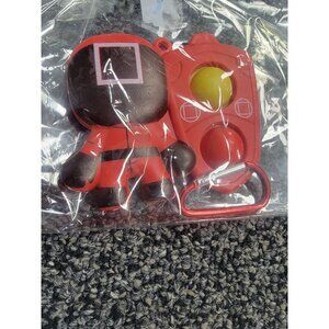 Squid Game Guard Keychain & Pop It Fidget Toy Square